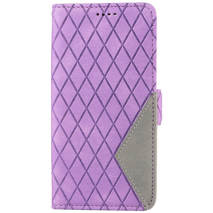For Motorola Moto X50 Ultra 5G / Edge 50 Ultra 5G Wallet Stand Case Leather Phone Cover Rhombus Imprint - Light Purple