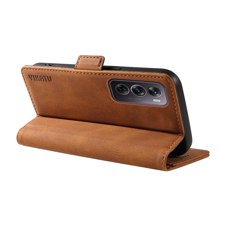 YIKATU YK-005 For Oppo Reno12 Pro 5G (Global) / (China) Phone Case Skin-Touch Leather Cover - Brown