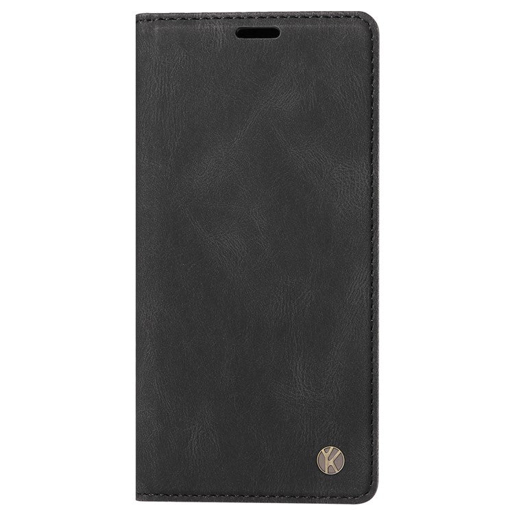 YIKATU YK-004 For Motorola Moto X50 Ultra 5G / Edge 50 Ultra 5G Case Leather Phone Wallet Cover Skin-Touch - Black