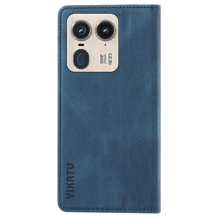 YIKATU YK-004 For Motorola Moto X50 Ultra 5G / Edge 50 Ultra 5G Case Leather Phone Wallet Cover Skin-Touch - Blue