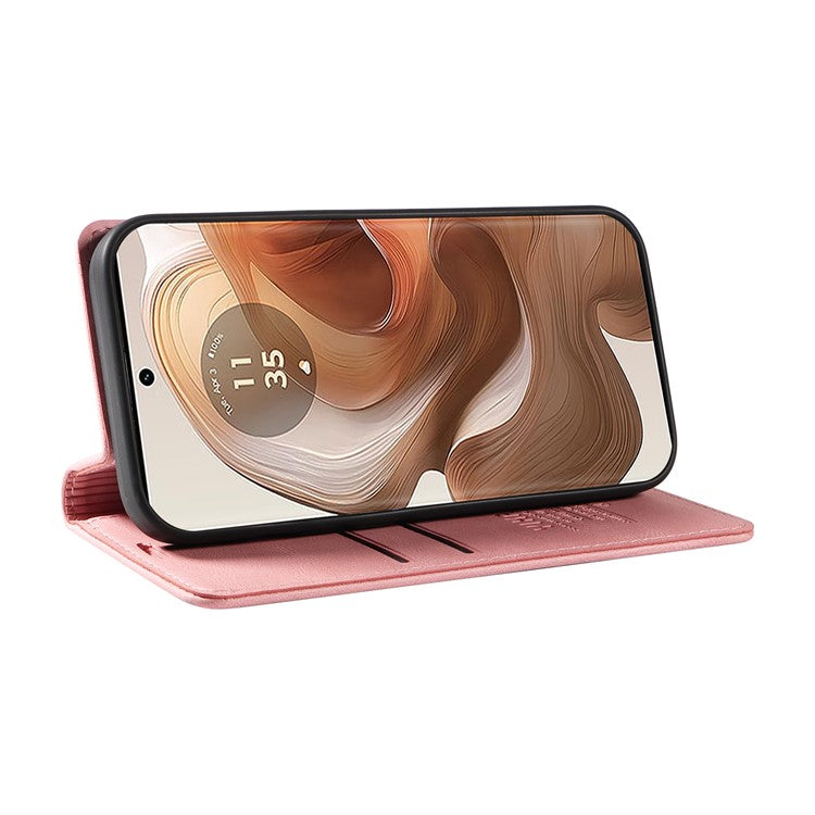 YIKATU YK-004 For Motorola Moto X50 Ultra 5G / Edge 50 Ultra 5G Case Leather Phone Wallet Cover Skin-Touch - Pink