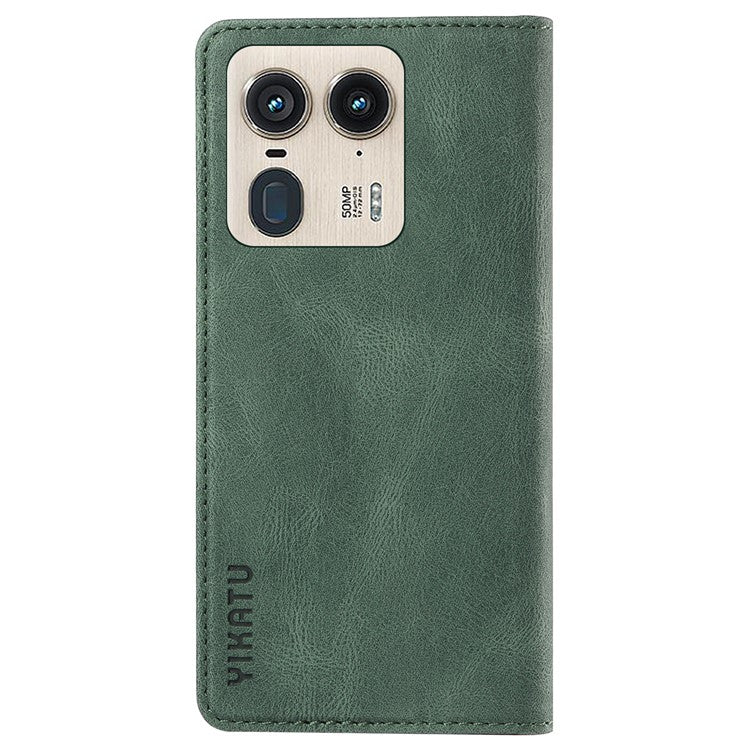 YIKATU YK-004 For Motorola Moto X50 Ultra 5G / Edge 50 Ultra 5G Case Leather Phone Wallet Cover Skin-Touch - Green