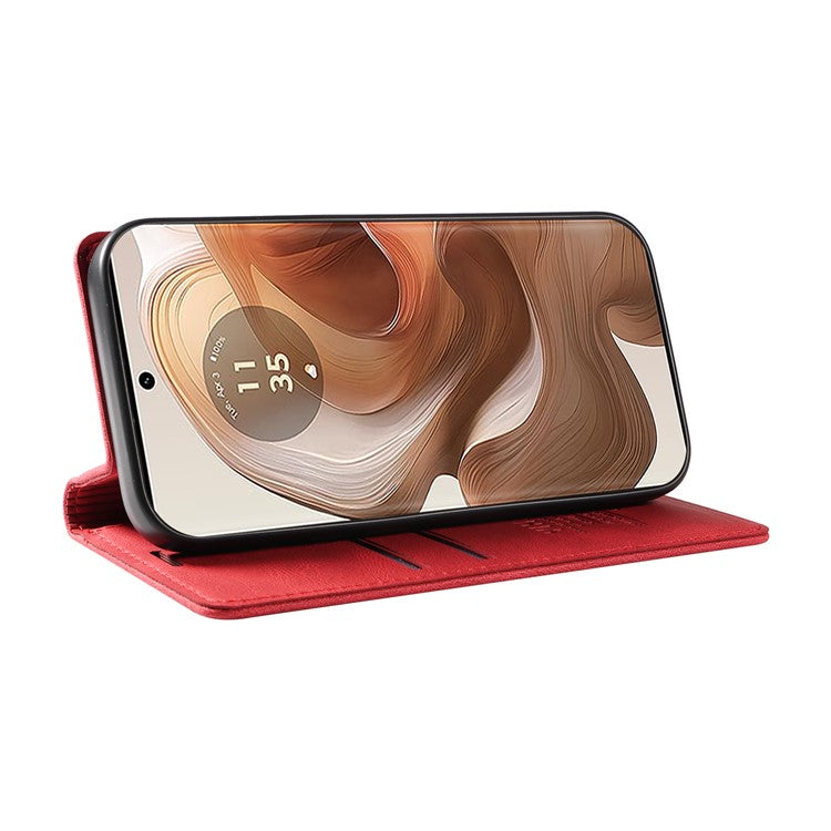 YIKATU YK-004 For Motorola Moto X50 Ultra 5G / Edge 50 Ultra 5G Case Leather Phone Wallet Cover Skin-Touch - Red