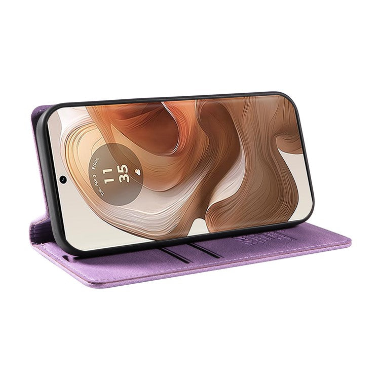 YIKATU YK-004 For Motorola Moto X50 Ultra 5G / Edge 50 Ultra 5G Case Leather Phone Wallet Cover Skin-Touch - Purple