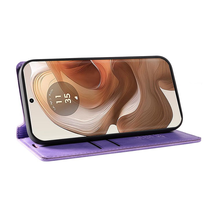 YIKATU YK-006 For Motorola Edge 50 Ultra 5G / Moto X50 Ultra 5G Wallet Case Litchi Texture Leather Phone Cover - Purple