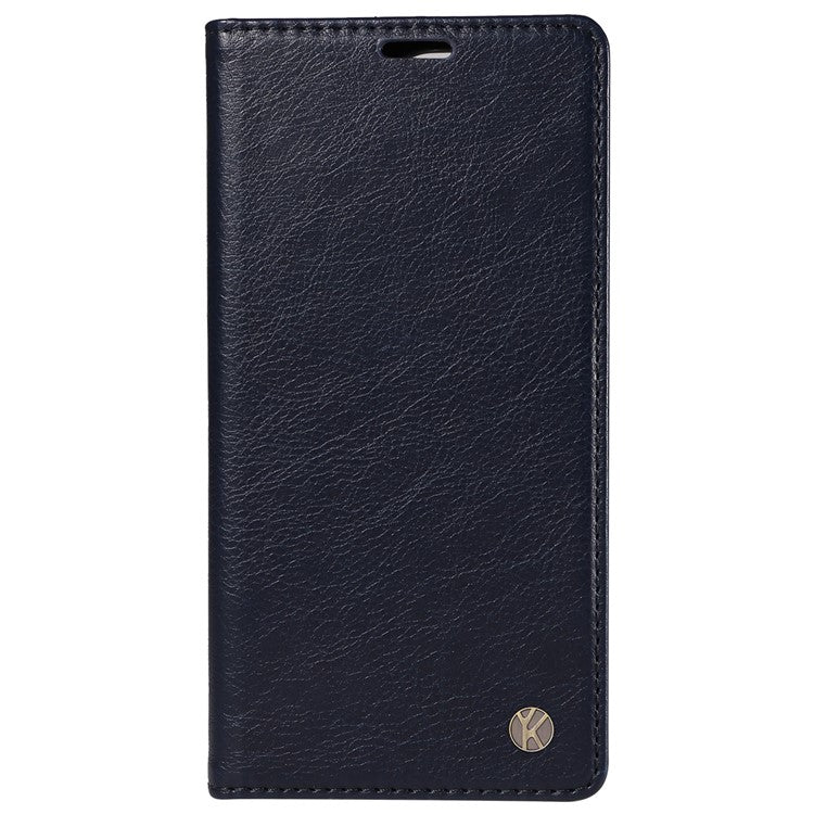 YIKATU YK-006 For Motorola Edge 50 Ultra 5G / Moto X50 Ultra 5G Wallet Case Litchi Texture Leather Phone Cover - Navy Blue