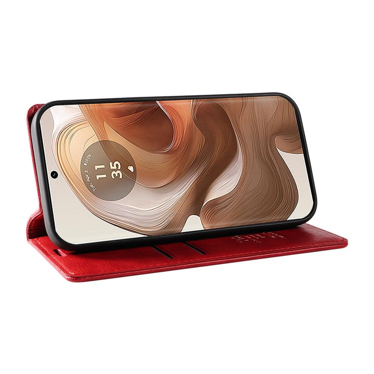 YIKATU YK-006 For Motorola Edge 50 Ultra 5G / Moto X50 Ultra 5G Wallet Case Litchi Texture Leather Phone Cover - Red