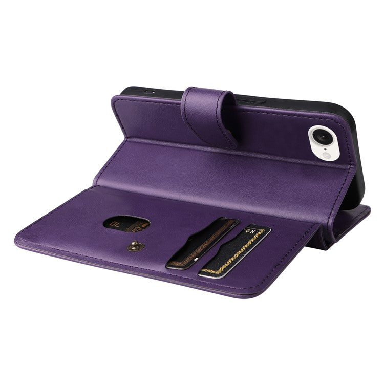 For iPhone 16e Case 10 Card Slots Leather Phone Cover - Purple