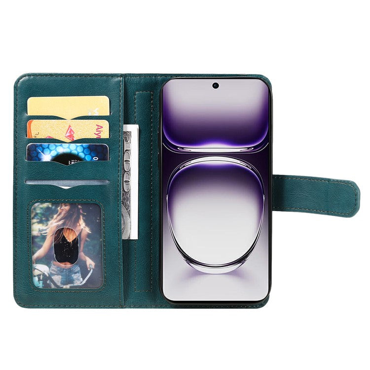 KT Multi-Functional Series-1 For Oppo Reno12 5G (Global) Case 10 Card Slots Leather Phone Cover - Green