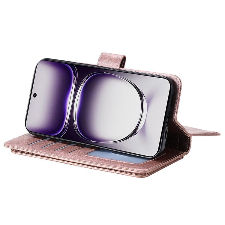 KT Multi-Functional Series-1 For Oppo Reno12 5G (Global) Case 10 Card Slots Leather Phone Cover - Rose Gold