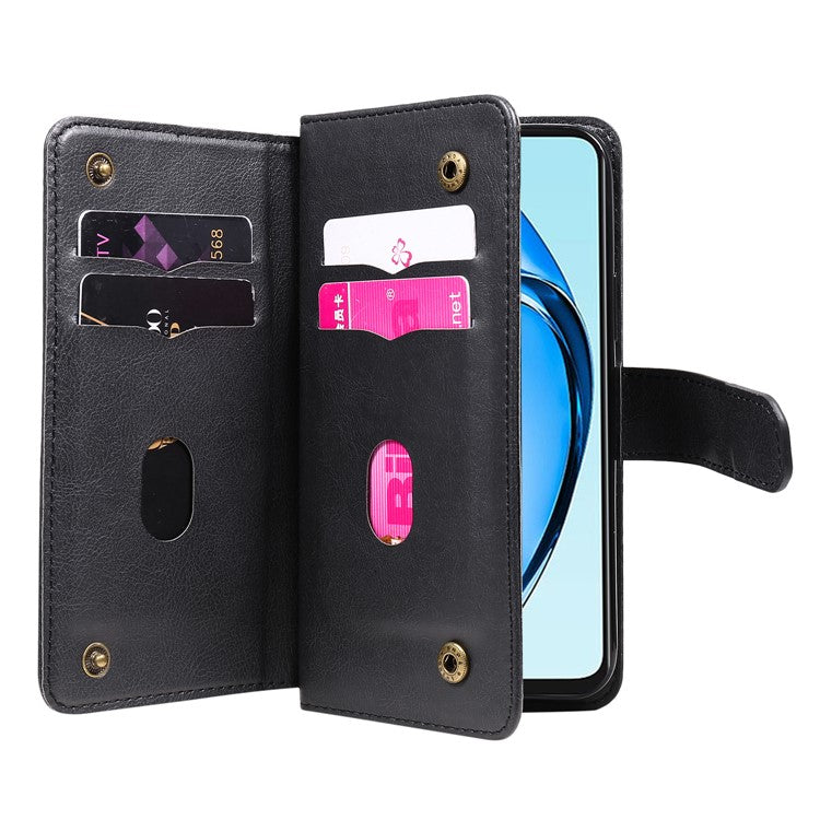 KT Multi-Functional Series-1 For Oppo A60 4G Case 10 Card Slots Leather Phone Cover - Black