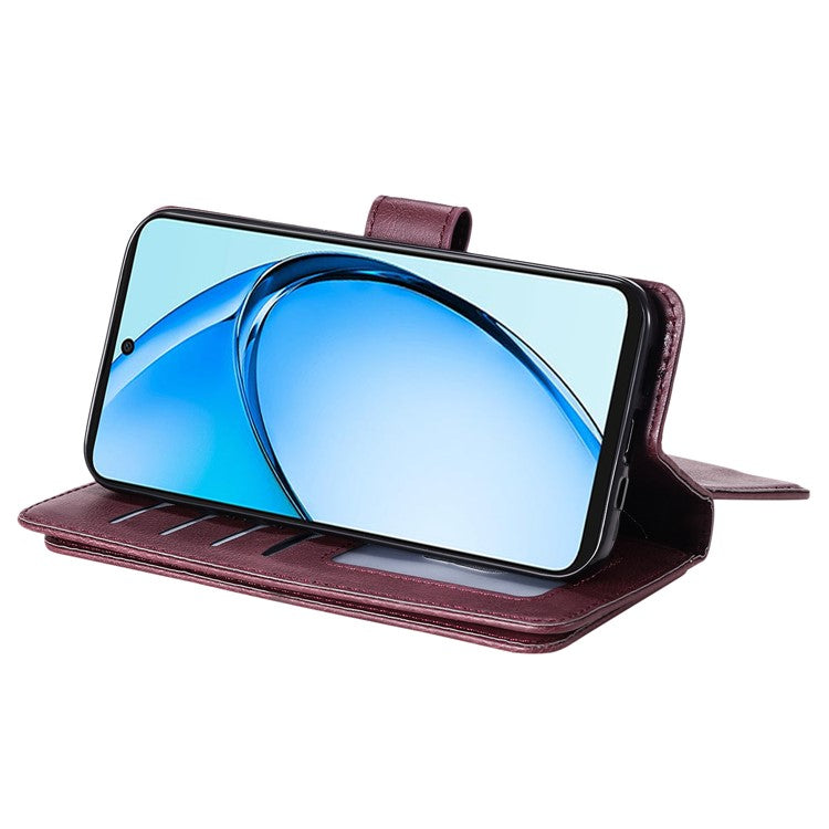 KT Multi-Functional Series-1 For Oppo A60 4G Case 10 Card Slots Leather Phone Cover - Wine Red