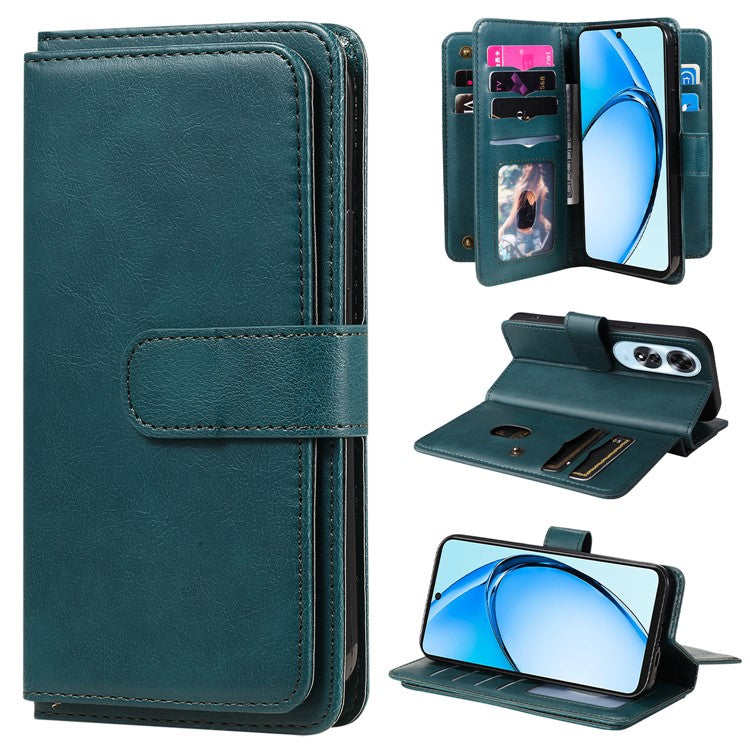 KT Multi-Functional Series-1 For Oppo A60 4G Case 10 Card Slots Leather Phone Cover - Green
