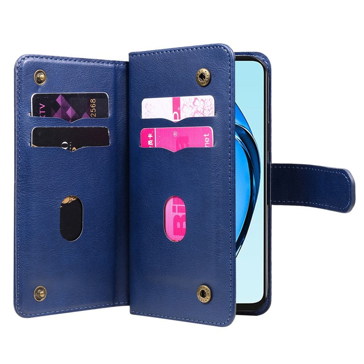 KT Multi-Functional Series-1 For Oppo A60 4G Case 10 Card Slots Leather Phone Cover - Blue