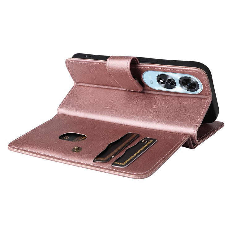KT Multi-Functional Series-1 For Oppo A60 4G Case 10 Card Slots Leather Phone Cover - Rose Gold