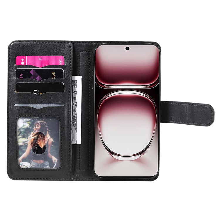 KT Multi-Functional Series-1 For Oppo Reno12 Pro 5G (Global) / Reno12 Pro 5G (China) Leather Case 10 Card Slots Phone Cover - Black