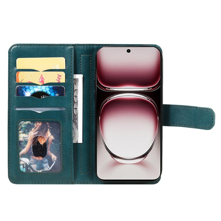 KT Multi-Functional Series-1 For Oppo Reno12 Pro 5G (Global) / Reno12 Pro 5G (China) Leather Case 10 Card Slots Phone Cover - Green