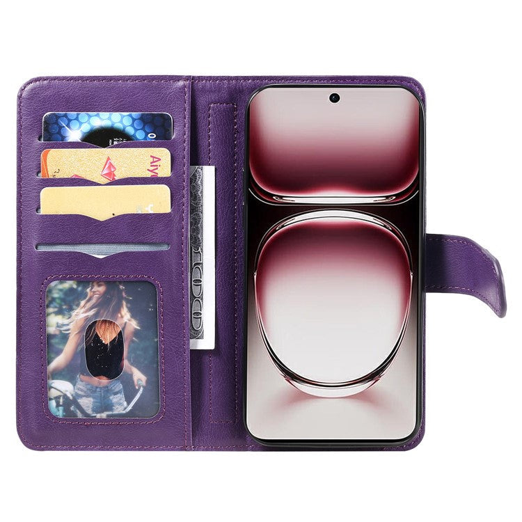 KT Multi-Functional Series-1 For Oppo Reno12 Pro 5G (Global) / Reno12 Pro 5G (China) Leather Case 10 Card Slots Phone Cover - Purple
