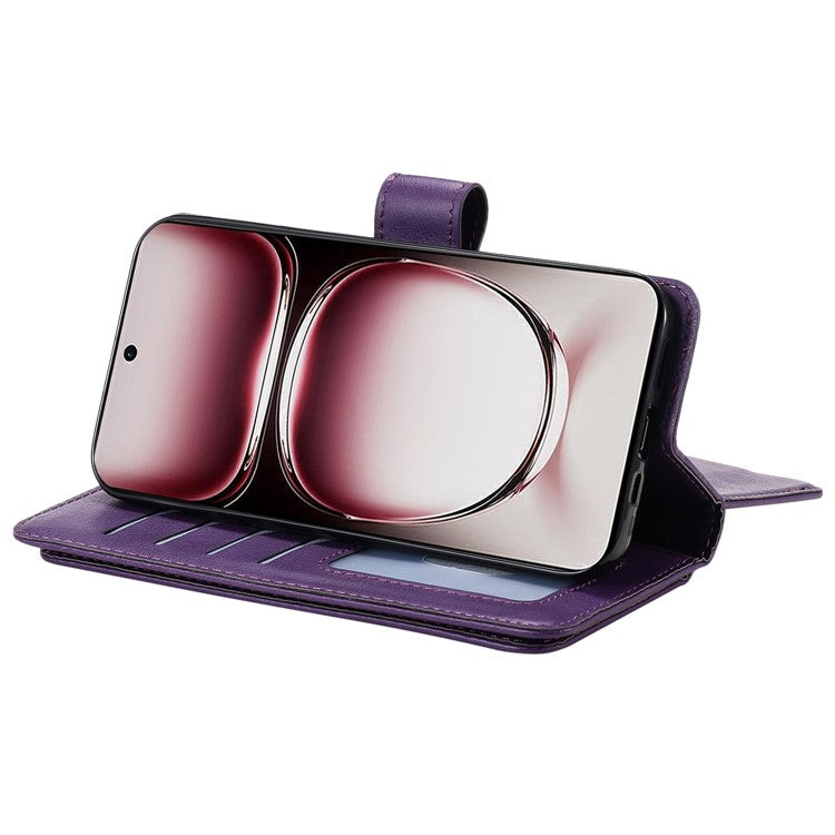 KT Multi-Functional Series-1 For Oppo Reno12 Pro 5G (Global) / Reno12 Pro 5G (China) Leather Case 10 Card Slots Phone Cover - Purple