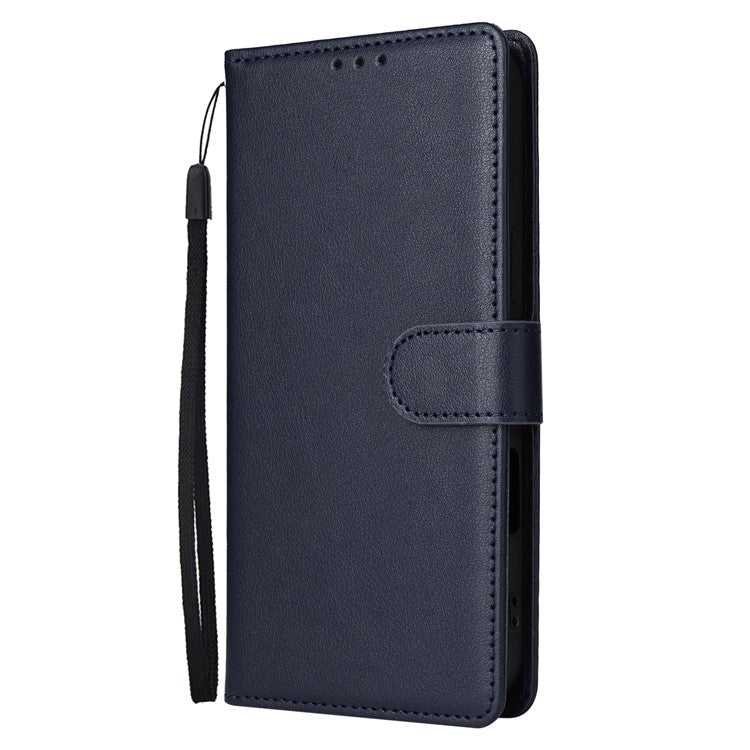 For iPhone 16 Plus Wallet Case 3 Card Slots Slim-Fit PU Leather Stand Phone Cover - Blue