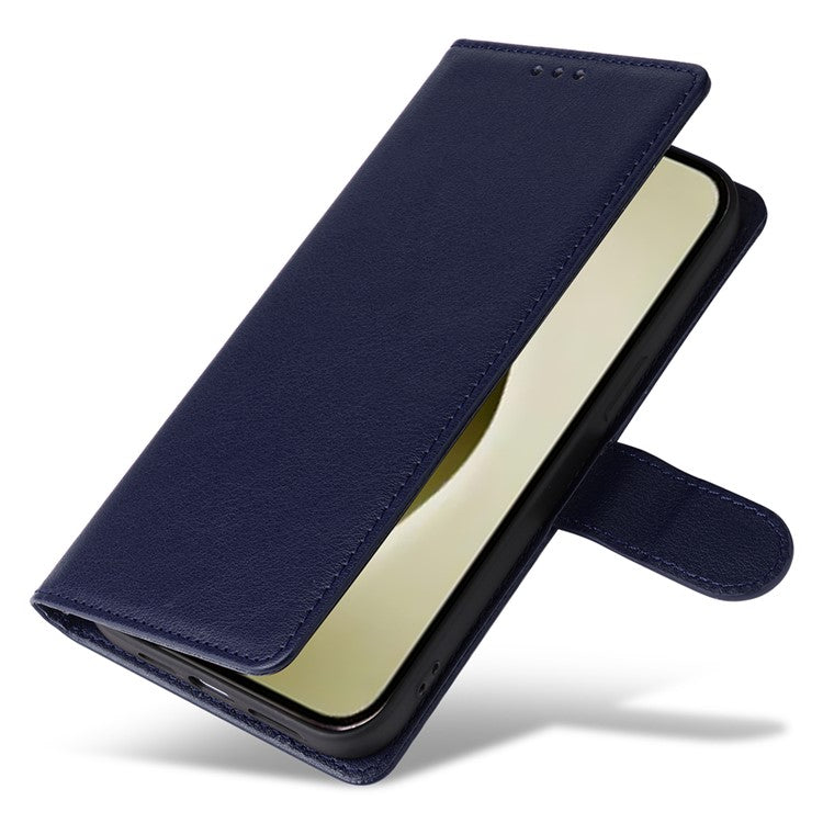 For iPhone 16 Pro Wallet Case 3 Card Slots Slim-Fit PU Leather Stand Phone Cover - Blue