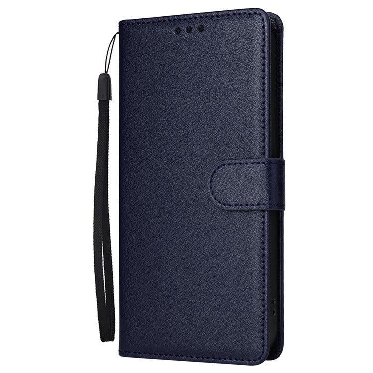 For iPhone 16 Pro Wallet Case 3 Card Slots Slim-Fit PU Leather Stand Phone Cover - Blue