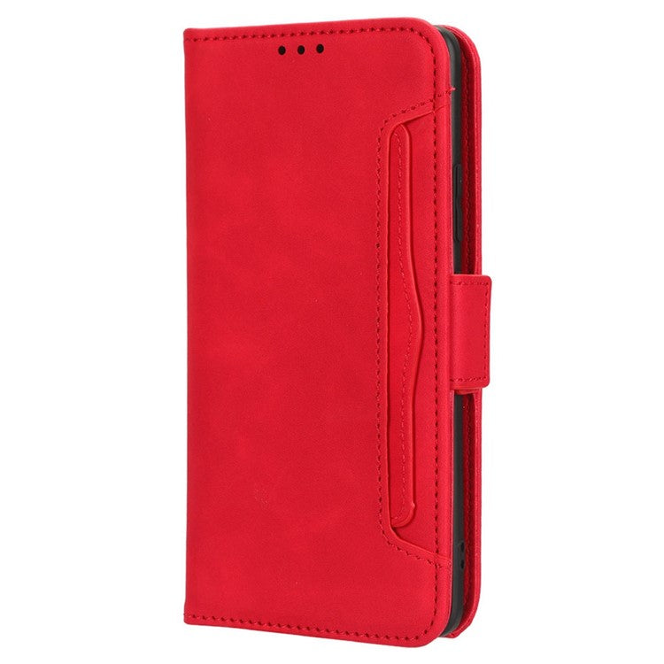PU Leather Phone Shell for Honor 70 5G, Multiple Card Slots Stable Stand Wallet Phone Drop-proof Cover - Red