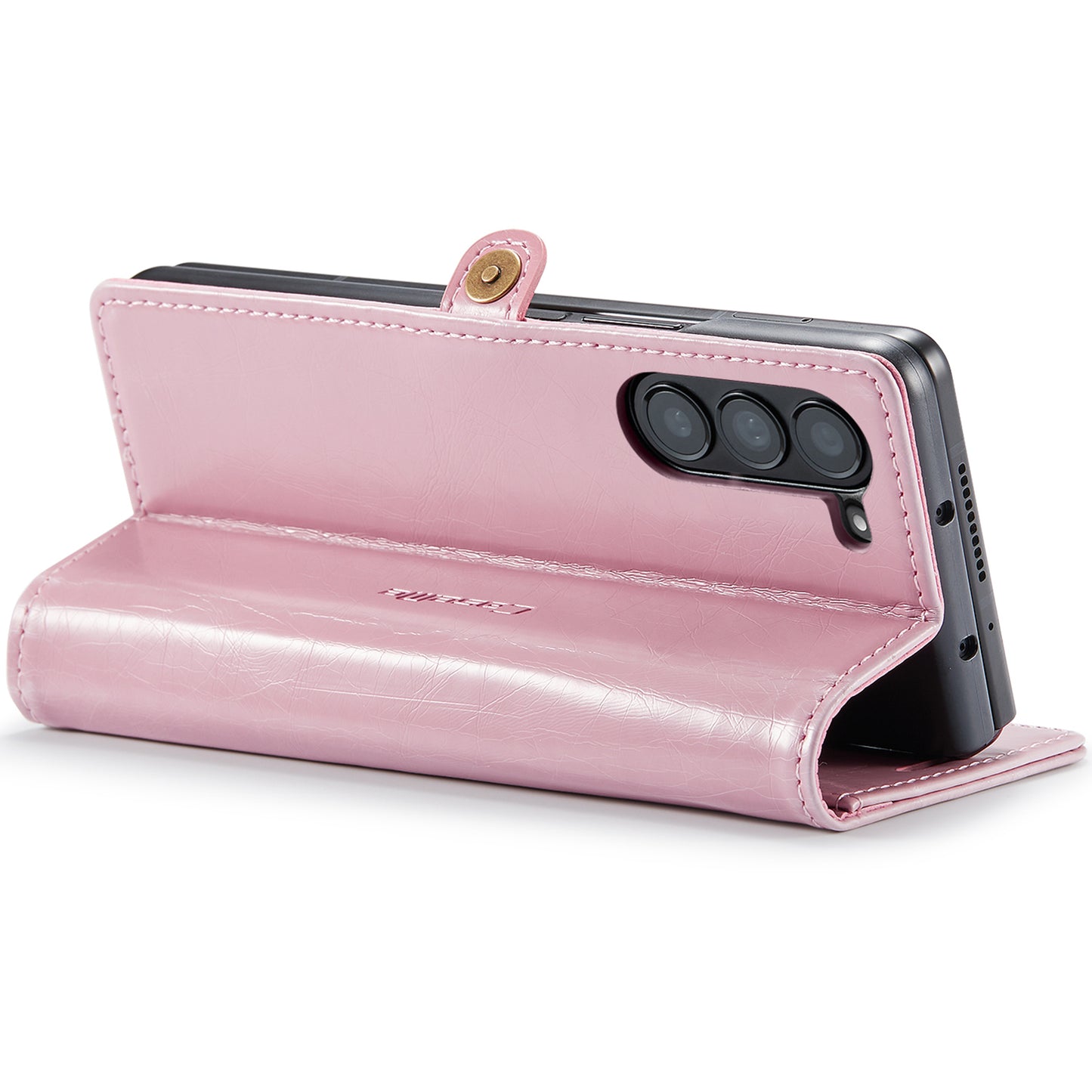 CASEME 003 Series For Samsung Galaxy Z Fold6 5G PU Leather Case Stand Retro Wallet Phone Cover - Pink
