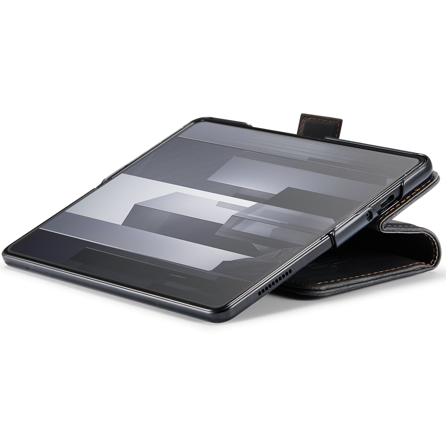 CASEME 013 Series For Samsung Galaxy Z Fold6 5G Phone Stand Case Shockproof PU Leather Cover Wallet - Black