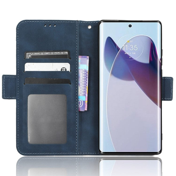 For Motorola Moto X30 Pro 5G / Edge 30 Ultra 5G Foldable Stand Wallet Phone Cover PU Leather Multiple Card Slots Phone Case - Blue