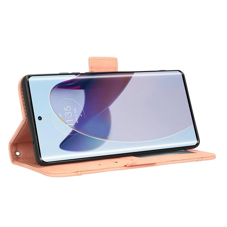 For Motorola Moto X30 Pro 5G / Edge 30 Ultra 5G Foldable Stand Wallet Phone Cover PU Leather Multiple Card Slots Phone Case - Pink