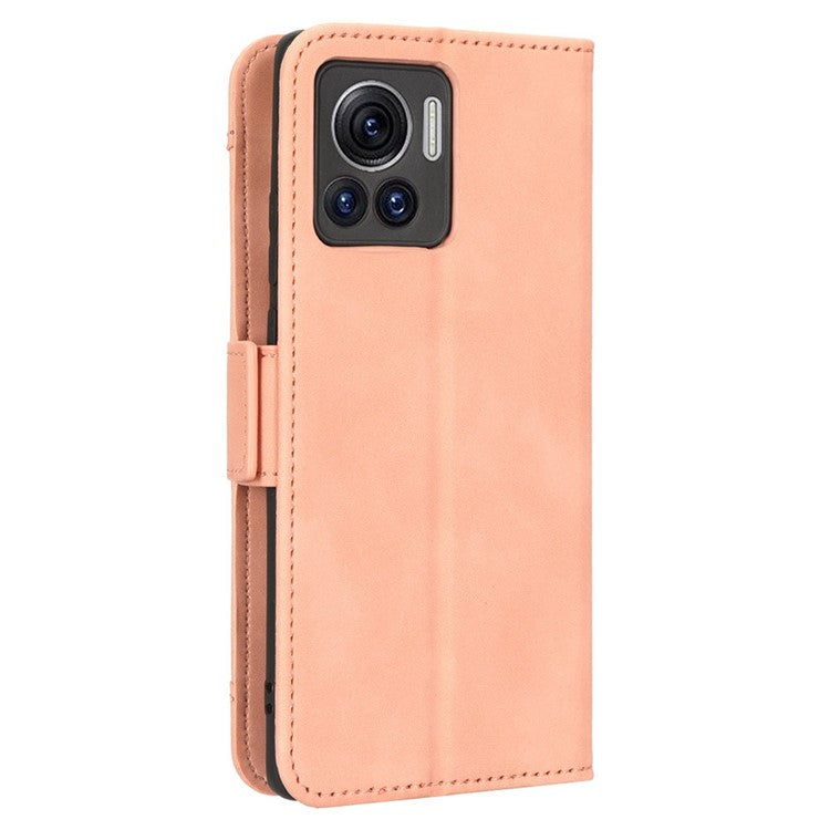 For Motorola Moto X30 Pro 5G / Edge 30 Ultra 5G Foldable Stand Wallet Phone Cover PU Leather Multiple Card Slots Phone Case - Pink