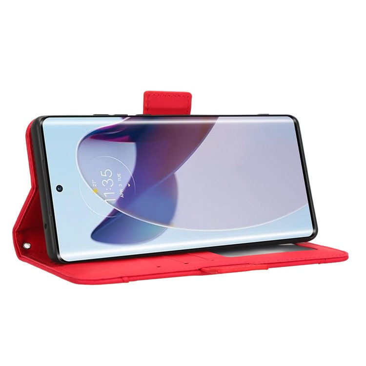 For Motorola Moto X30 Pro 5G / Edge 30 Ultra 5G Foldable Stand Wallet Phone Cover PU Leather Multiple Card Slots Phone Case - Red