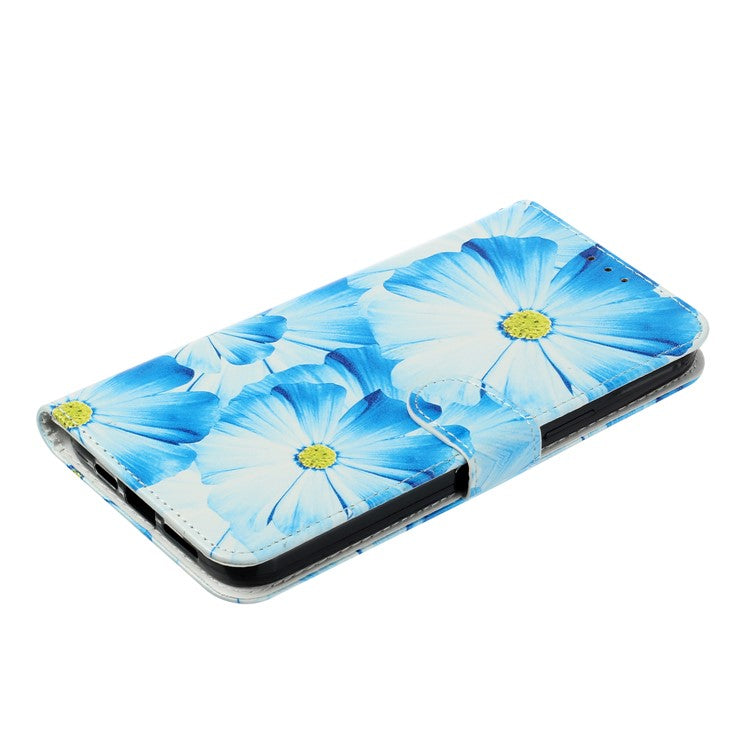 For iPhone 16 Case Pattern Stand Leather Phone Cover Card Slots Design - Orchid