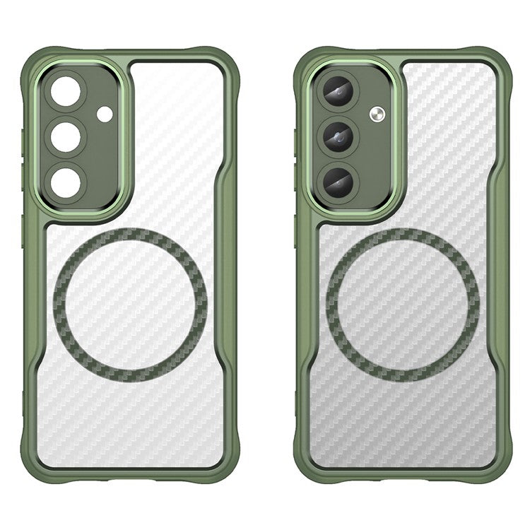 For Samsung Galaxy S24 Case Compatible with MagSafe TPU+PC Drop-Proof Magnetic Phone Cover - Green