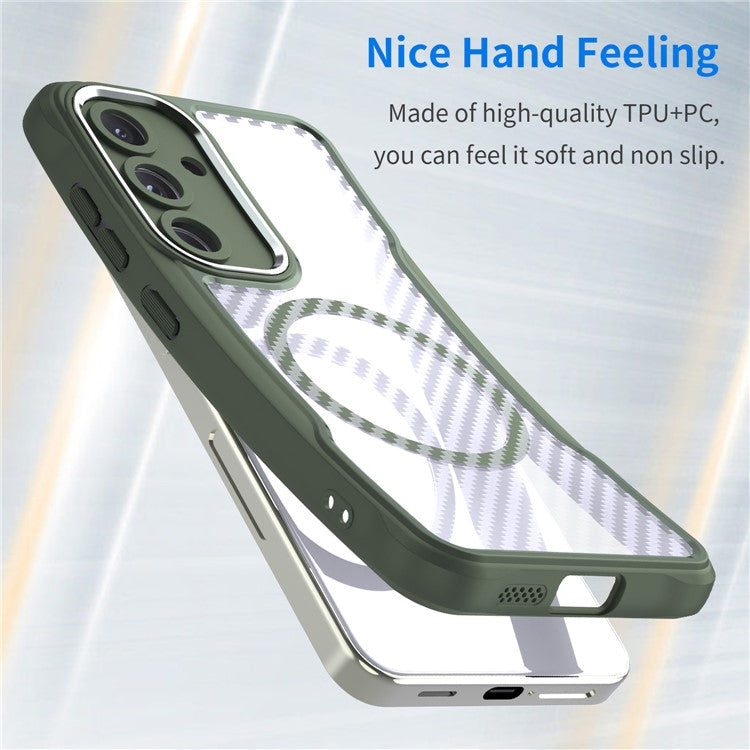 For Samsung Galaxy S24 Case Compatible with MagSafe TPU+PC Drop-Proof Magnetic Phone Cover - Green