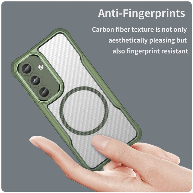 For Samsung Galaxy S24 Case Compatible with MagSafe TPU+PC Drop-Proof Magnetic Phone Cover - Green