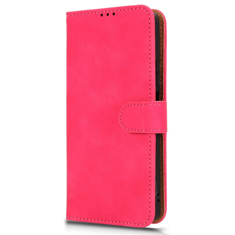 For TECNO Pova 6 Neo Case Skin-touch Leather Wallet Stand Anti-Drop Phone Cover - Rose