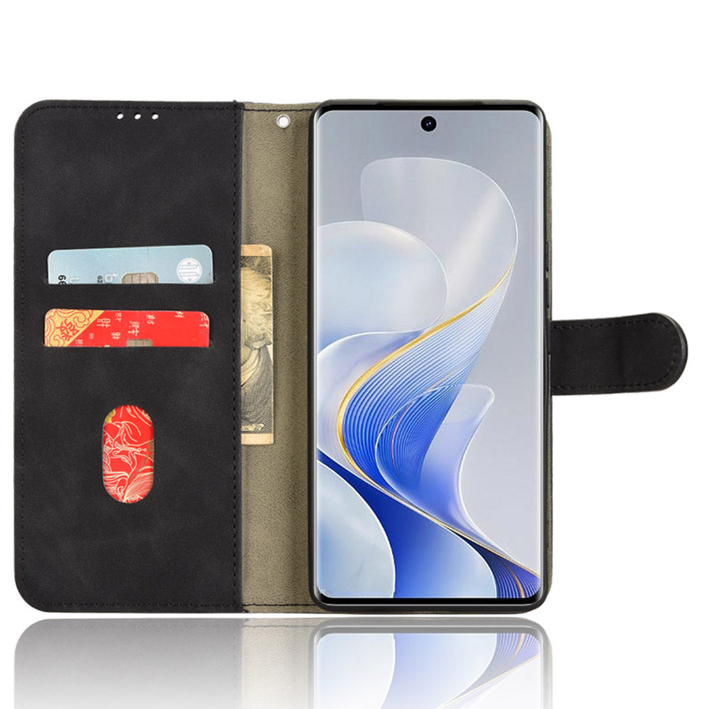 For vivo S19 Pro 5G / V40 5G Case Full Protection Leather Wallet Stand Anti-Fall Phone Cover - Black