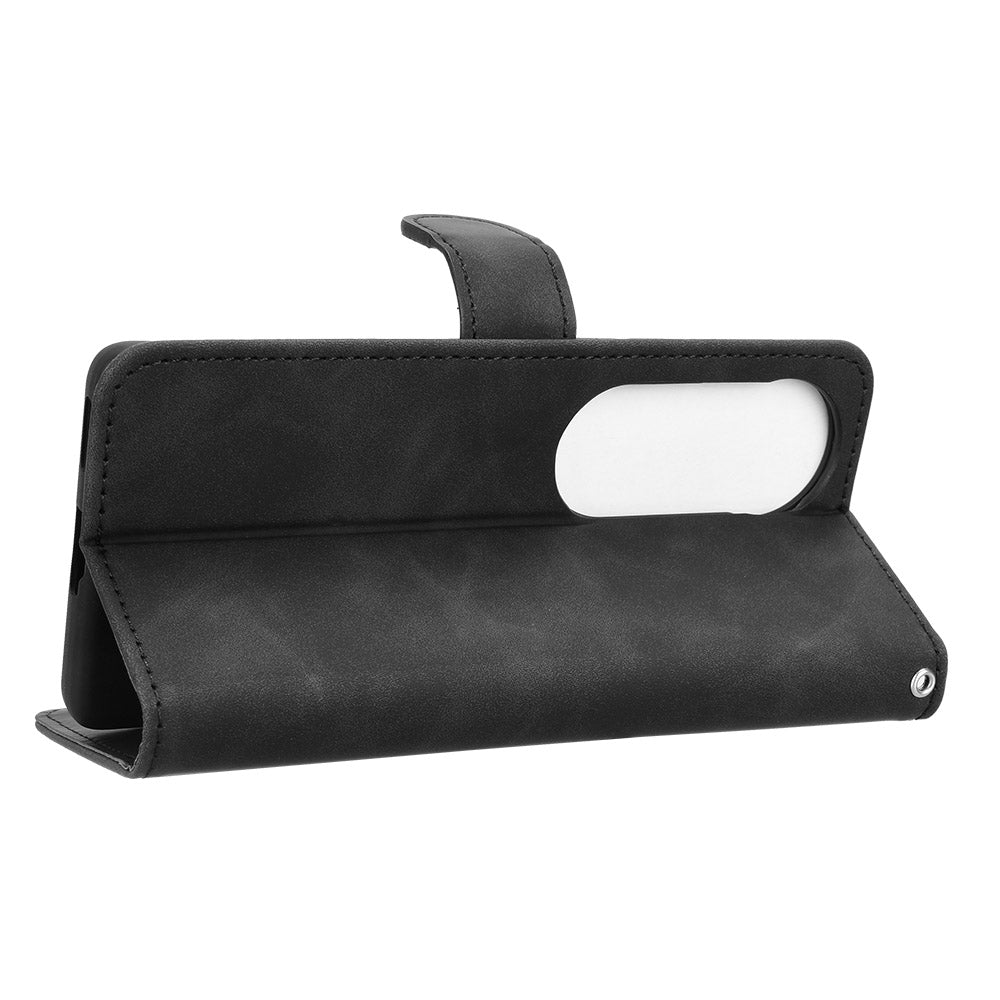 For vivo S19 Pro 5G / V40 5G Case Full Protection Leather Wallet Stand Anti-Fall Phone Cover - Black