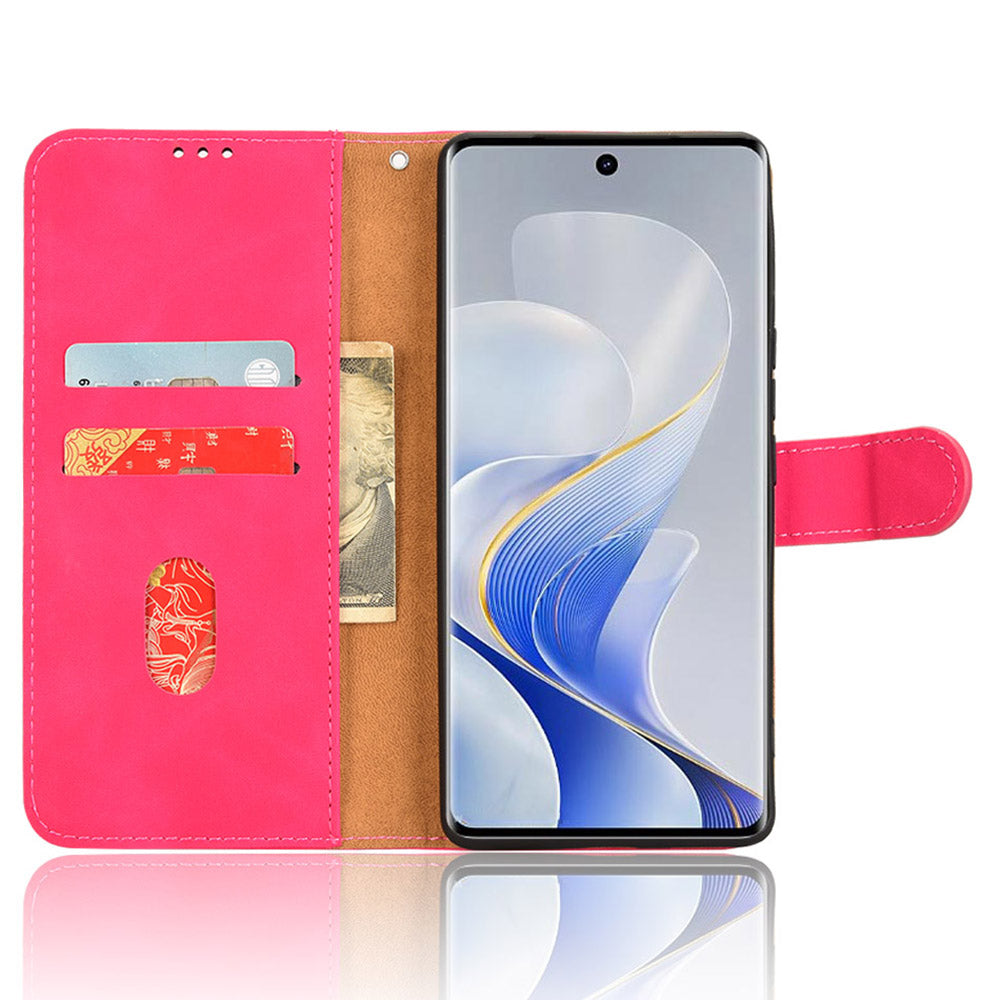 For vivo S19 Pro 5G / V40 5G Case Full Protection Leather Wallet Stand Anti-fall Phone Cover - Rose