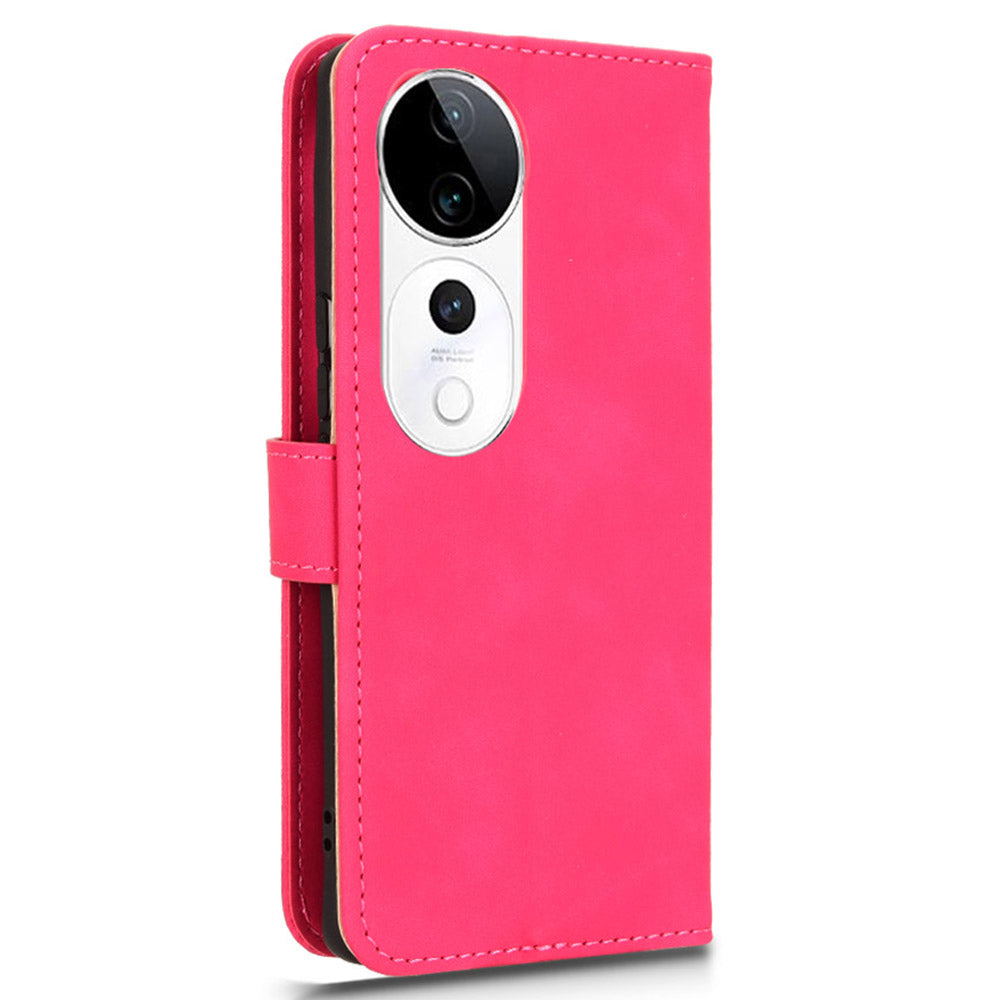 For vivo S19 Pro 5G / V40 5G Case Full Protection Leather Wallet Stand Anti-fall Phone Cover - Rose