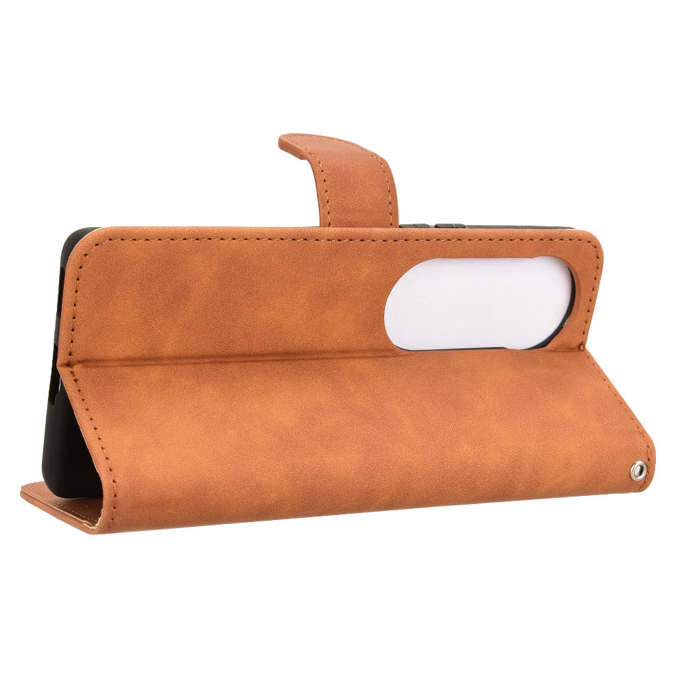 For vivo S19 Pro 5G / V40 5G Case Full Protection Leather Wallet Stand Anti-fall Phone Cover - Brown