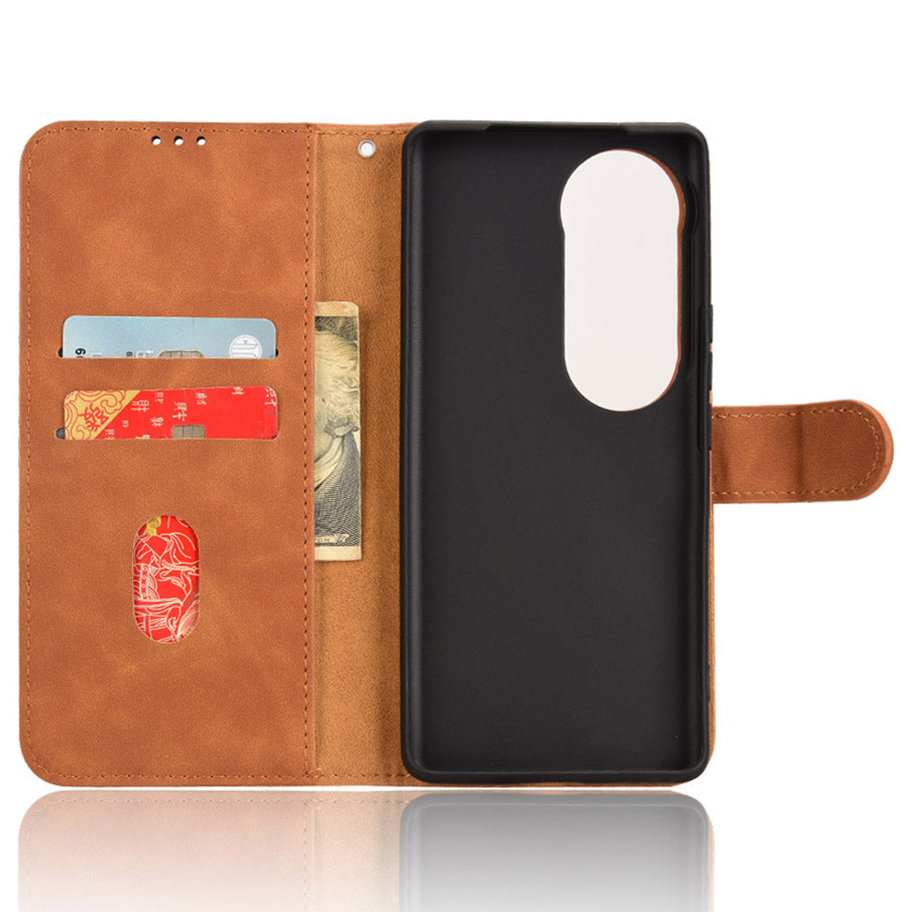 For vivo S19 Pro 5G / V40 5G Case Full Protection Leather Wallet Stand Anti-fall Phone Cover - Brown