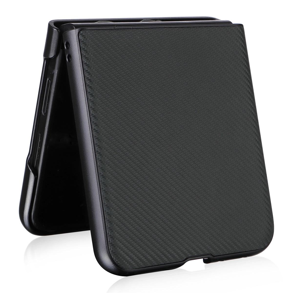 For Motorola Razr 50 Ultra 5G Case Carbon Fiber Texture PU Leather+PC Anti-shock Phone Cover - Green