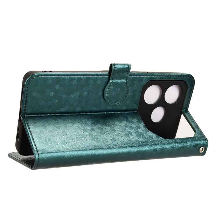 For TECNO Pova 6 Neo Case PU Leather Wallet Phone Cover with Dot Pattern Imprint - Green