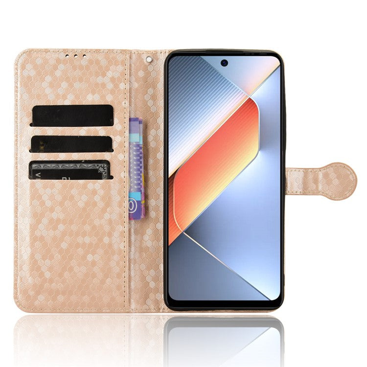 For TECNO Pova 6 Neo Case PU Leather Wallet Phone Cover with Dot Pattern Imprint - Rose Gold