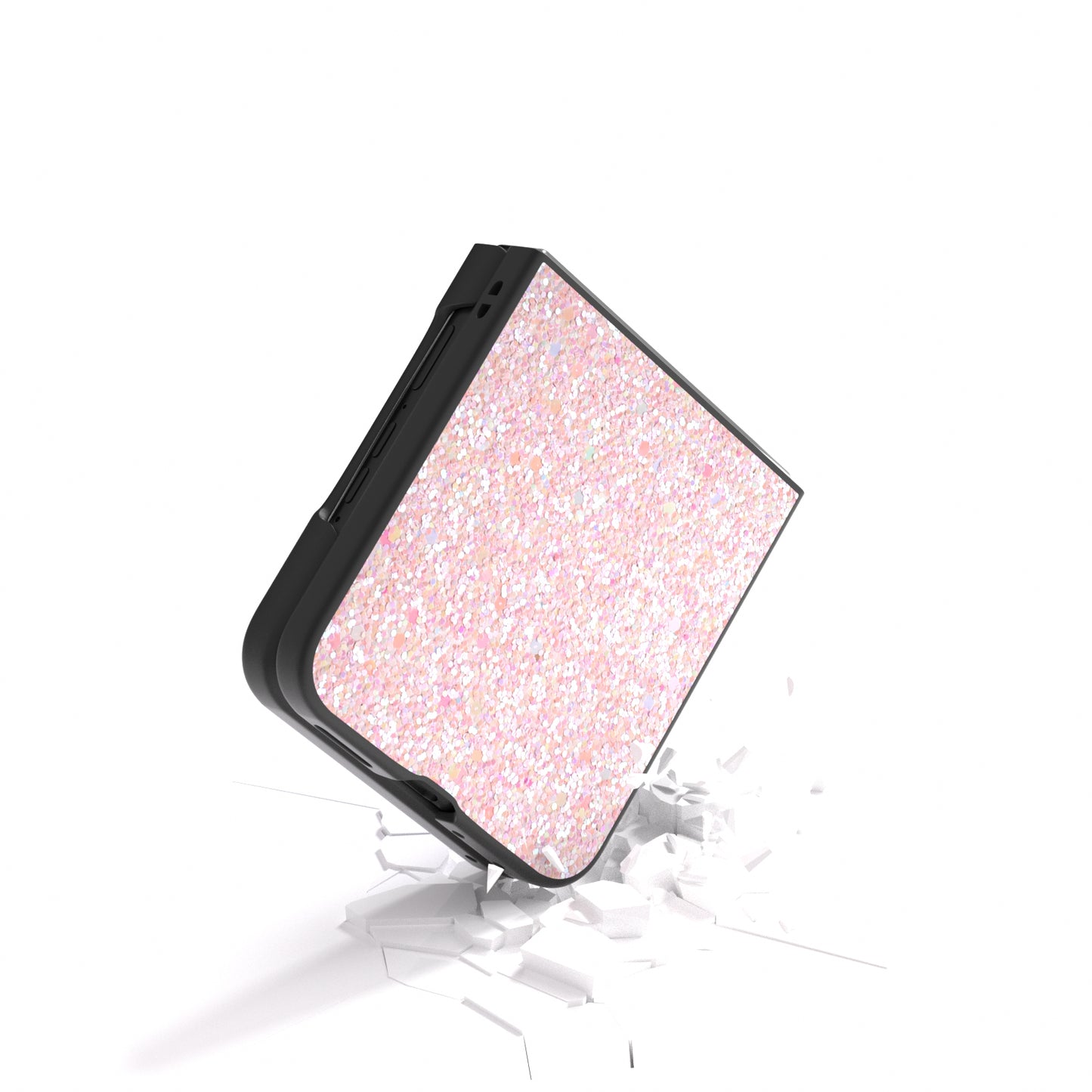 ABEEL For Motorola Razr 50 Ultra 5G Case Glitter PU Covered PC Phone Shell - Pink