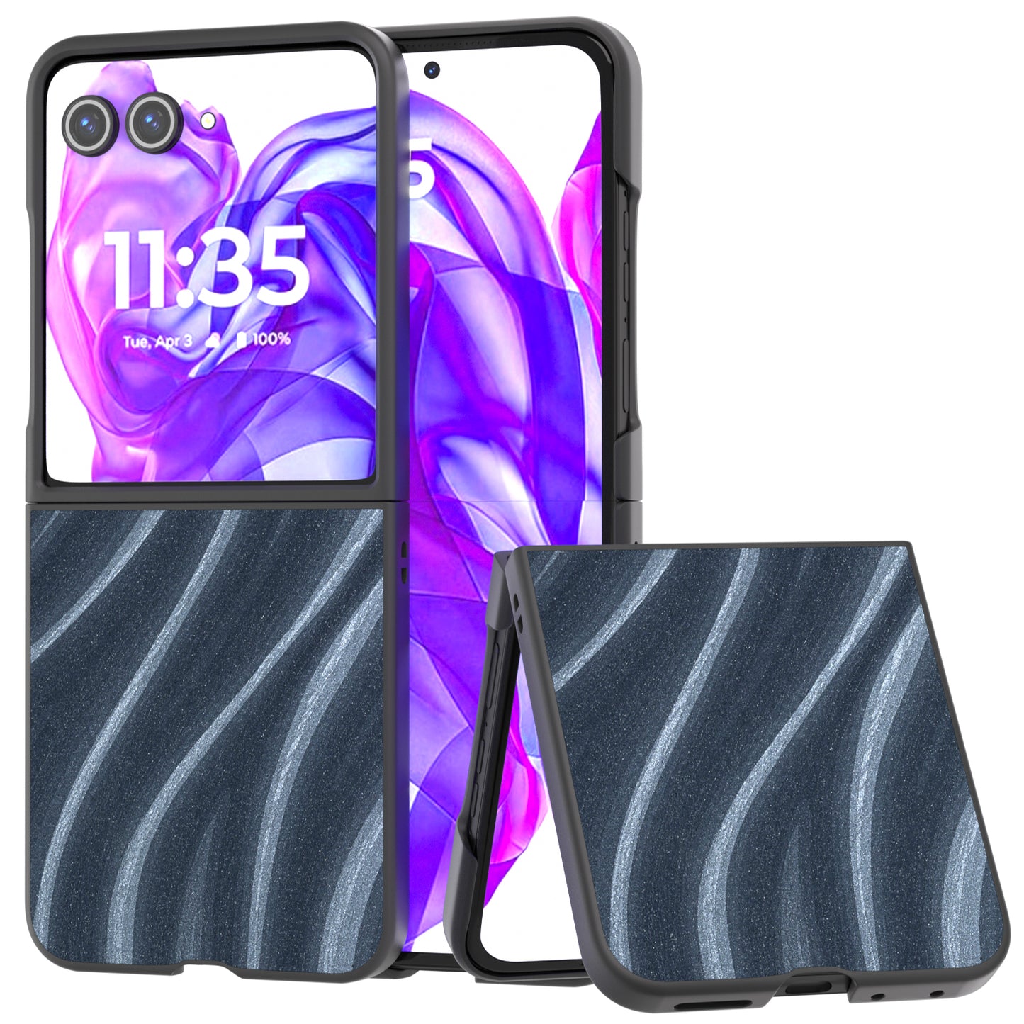 ABEEL Milky Way Series For Motorola Razr 50 Ultra 5G Case Shockproof PU+PC Phone Cover - Blue