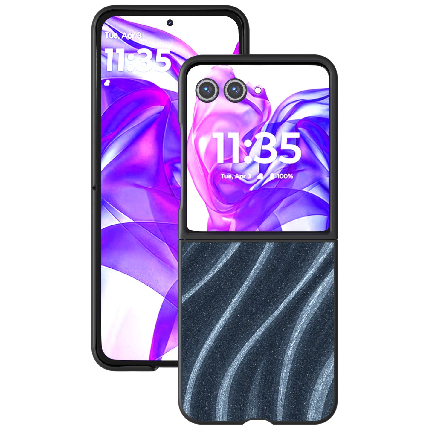 ABEEL Milky Way Series For Motorola Razr 50 Ultra 5G Case Shockproof PU+PC Phone Cover - Blue